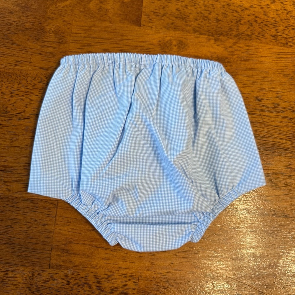 Boutique Blue Baby Bloomers plaid gingham size 3m button sides - Picture 3 of 3